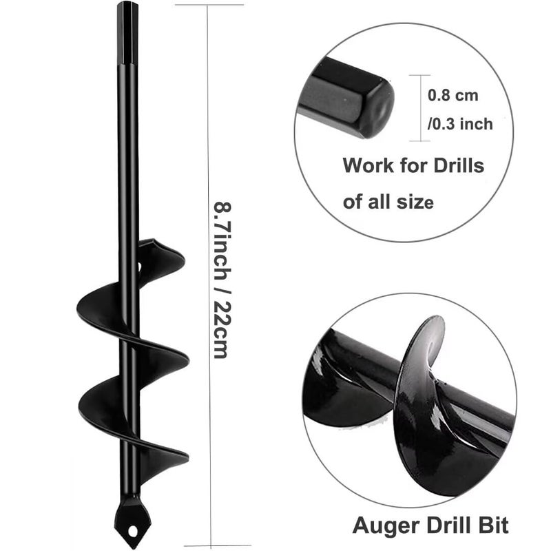 Berfea Garden Auger Drill Bit Post Hole Digger Auger Bulb Planter Tool 1.6 x 8.7 in, Hex Shank Rust-Proof Steel, for Digging Holes Deep Cultivating,Planting Bulbs - Image 2